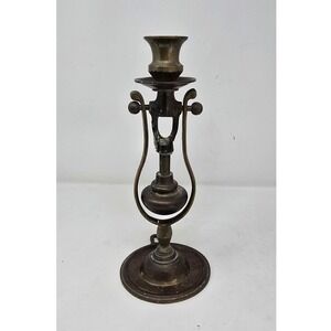 Antique nautical brass gimbal ship wall mount candlestick holder